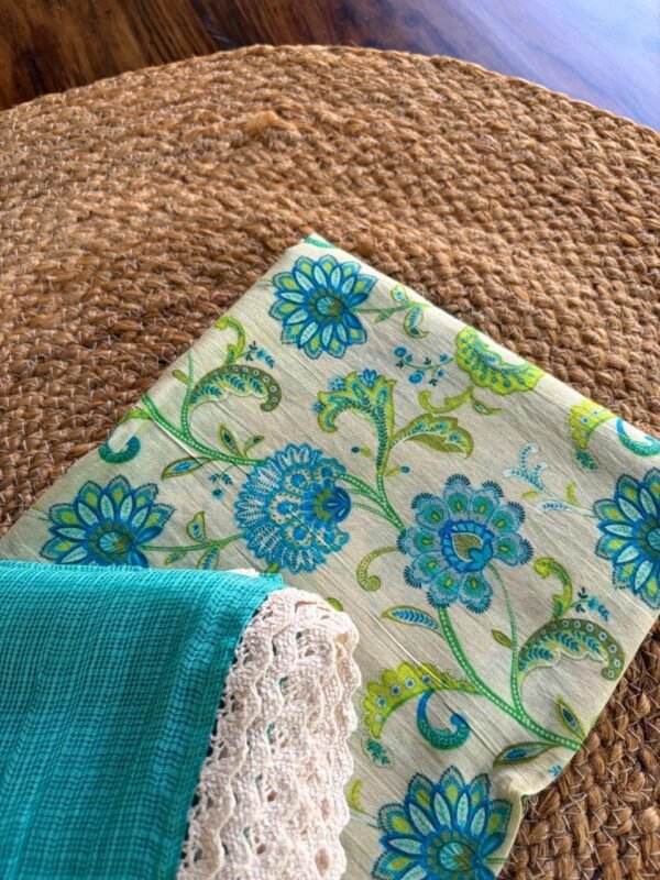 PRINTED MULMUL COTTON TOP AND KOTA DUPATTA WITH LACE - Image 2