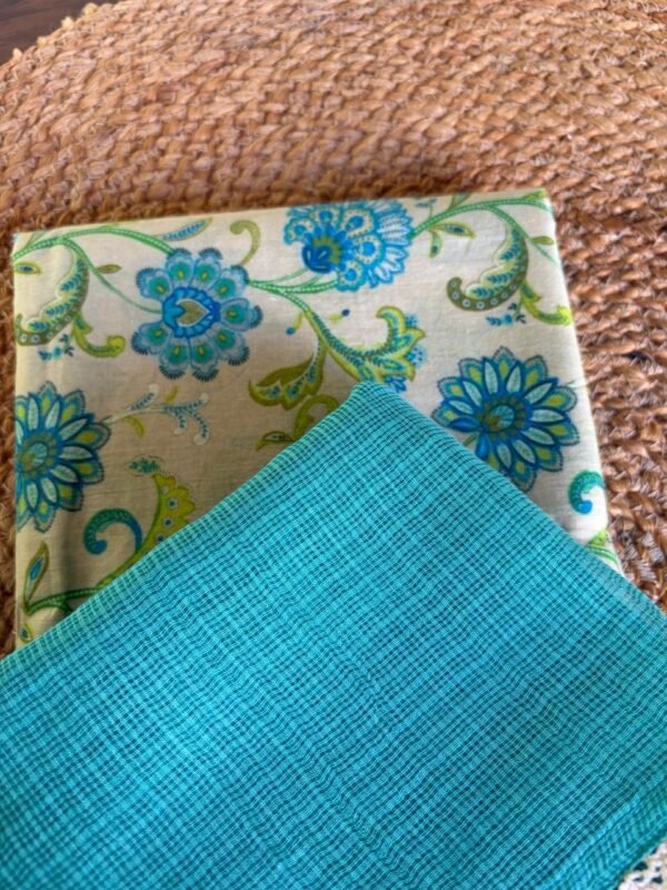 PRINTED MULMUL COTTON TOP AND KOTA DUPATTA WITH LACE - Image 7