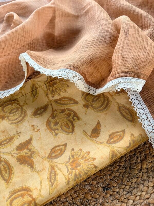 HANDBLOCK PRINTED TOP AND KOTA COTTON DUPATTA - Image 3