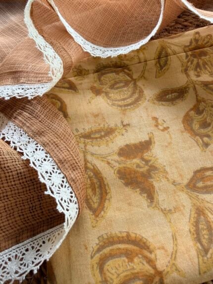 HANDBLOCK PRINTED TOP AND KOTA COTTON DUPATTA