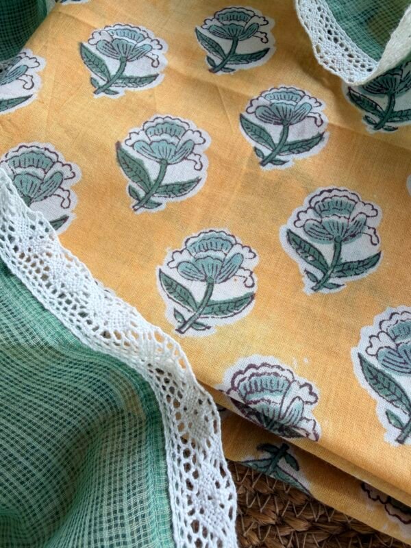 HANDBLOCK PRINTED TOP AND KOTA COTTON DUPATTA - Image 7