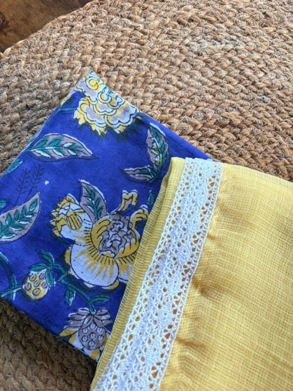 HANDBLOCK PRINTED TOP AND KOTA COTTON DUPATTA - Image 4