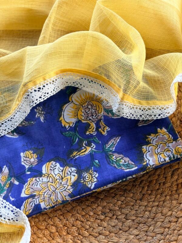HANDBLOCK PRINTED TOP AND KOTA COTTON DUPATTA - Image 3