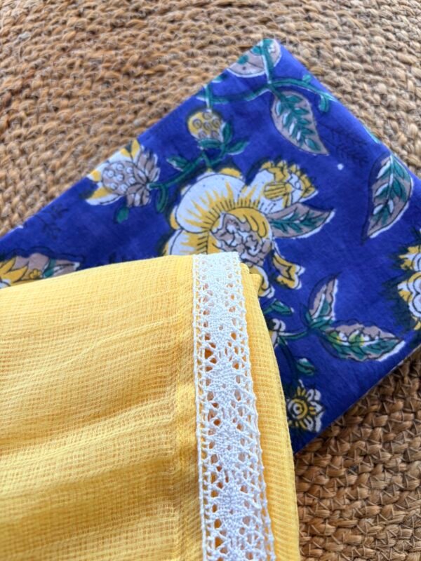 HANDBLOCK PRINTED TOP AND KOTA COTTON DUPATTA - Image 2