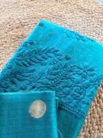 MUL CHANDERI CHIKANKARI COTTON TOP AND CHANDERI HANDBLOCK PRINTED DUPATTA - Image 2