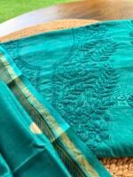 MUL CHANDERI CHIKANKARI COTTON TOP AND CHANDERI HANDBLOCK PRINTED DUPATTA - Image 6