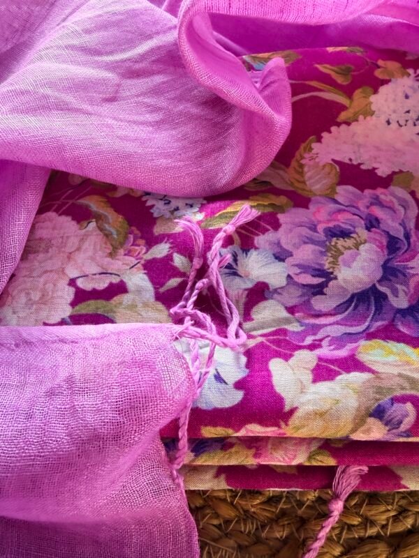 PRINTED SILK COTTON TOP AND LINEN DUPATTA - Image 5