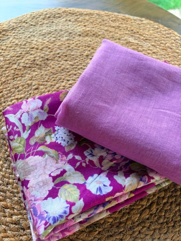 PRINTED SILK COTTON TOP AND LINEN DUPATTA - Image 6