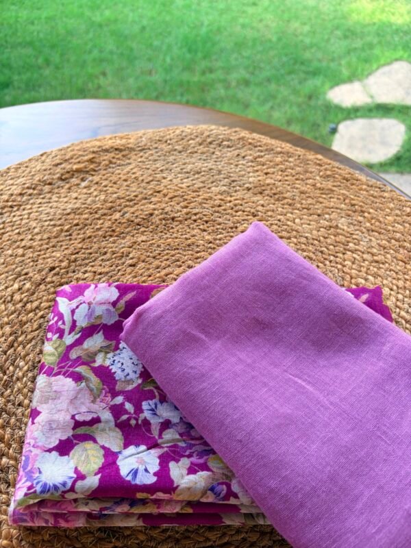 PRINTED SILK COTTON TOP AND LINEN DUPATTA - Image 4