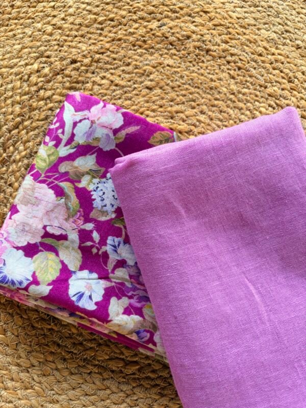 PRINTED SILK COTTON TOP AND LINEN DUPATTA - Image 2