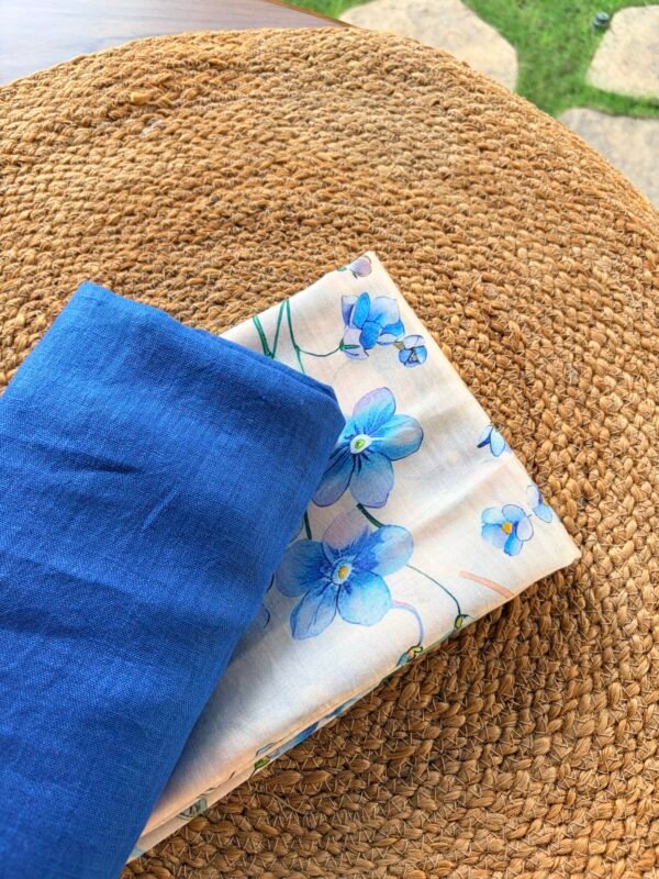 PRINTED SILK COTTON TOP AND LINEN DUPATTA - Image 6