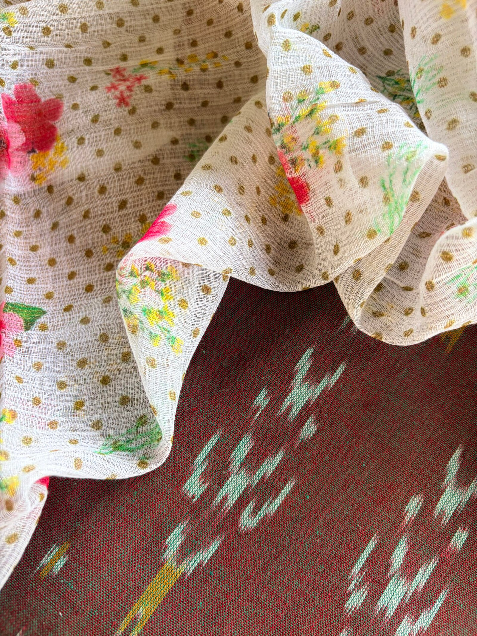 IMG_2642 IKAT TOP AND PRINTED KOTA DUPATTA - Image 1