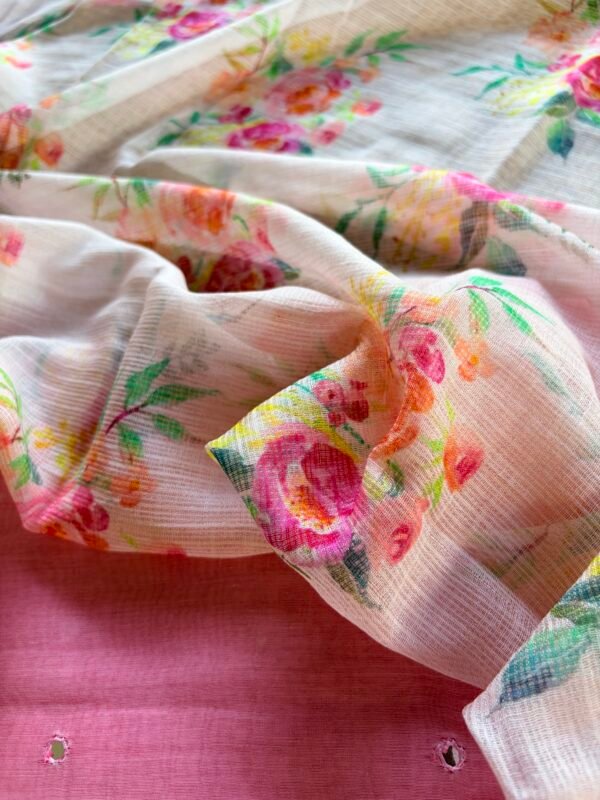 MUL CHANDERI SILK TOP AND KOTA PRINTED DUPATTA - Image 7