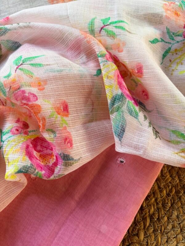 MUL CHANDERI SILK TOP AND KOTA PRINTED DUPATTA - Image 5