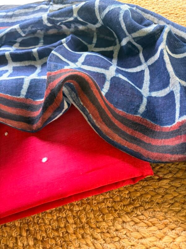 MUL CHANDERI TOP AND LINEN DUPATTA - Image 3