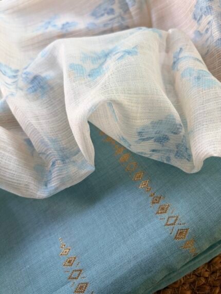 CHANDERI TOP AND PRINTED KOTA DUPATTA