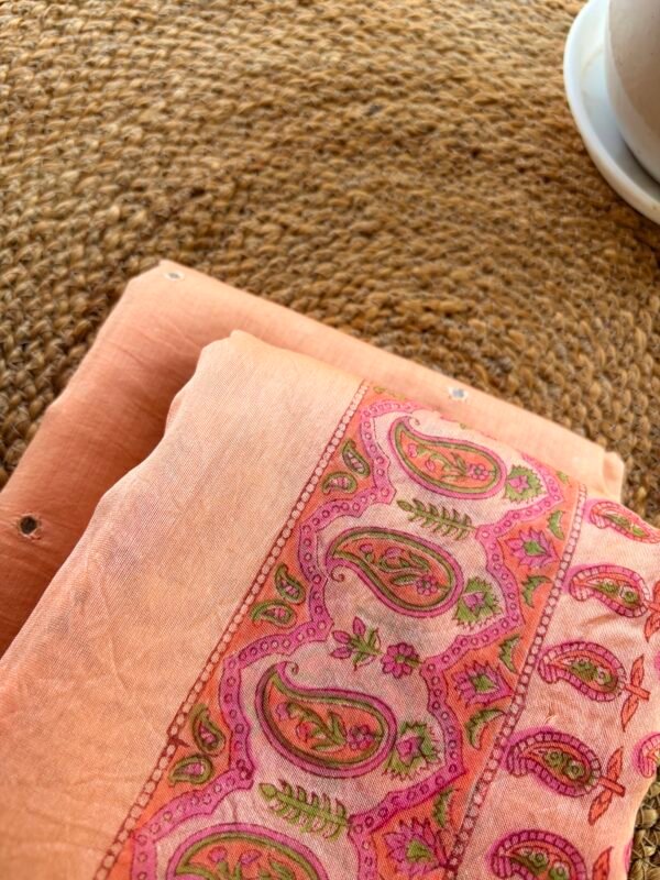 MUL CHANDERI TOP AND CHANDERI PRINTED SILK DUPATTA - Image 2