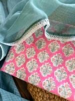 HANDBLOCK PRINTED TOP AND KOTA COTTON DUPATTA - Image 5