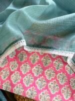 HANDBLOCK PRINTED TOP AND KOTA COTTON DUPATTA