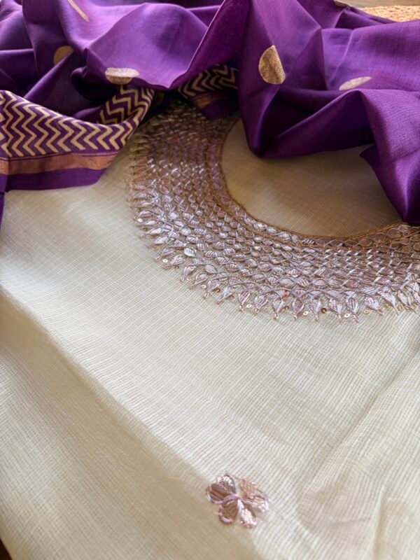 SILK KOTA TOP AND CHANDERI HANDBLOCK PRINTED DUPATTA - Image 7