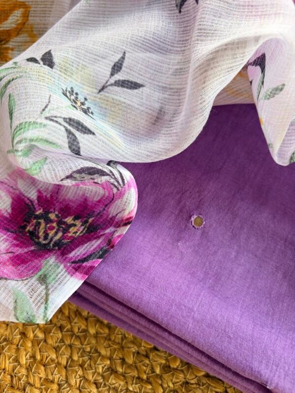 MUL CHANDERI SILK TOP AND KOTA PRINTED DUPATTA - Image 3