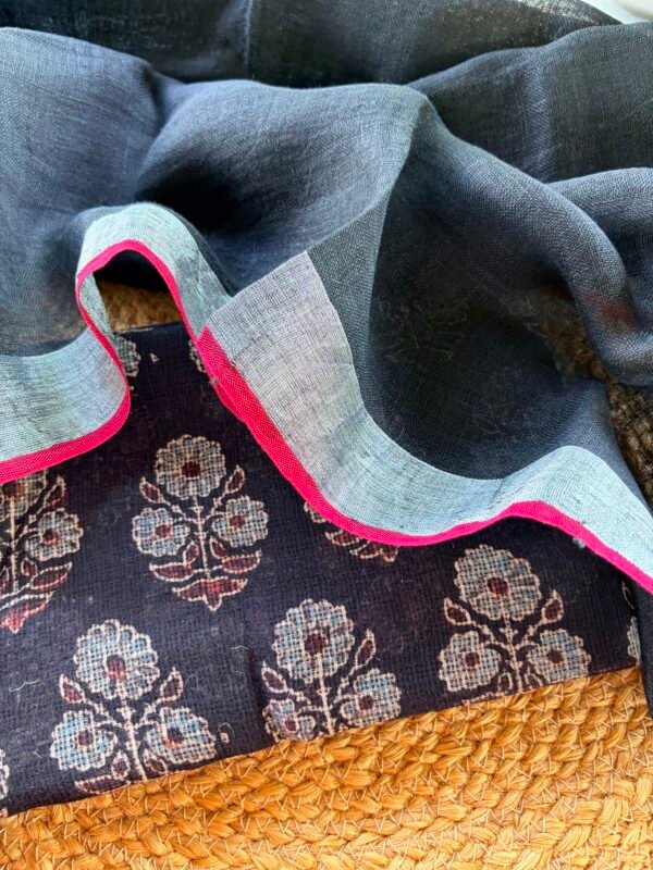 AJRAK KOTA COTTON TOP AND LINEN DUPATTA - Image 5