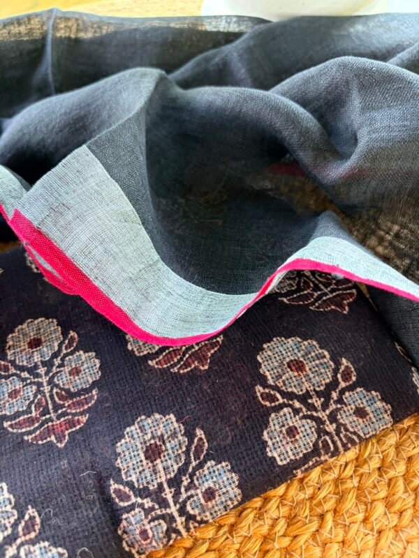 AJRAK KOTA COTTON TOP AND LINEN DUPATTA - Image 3