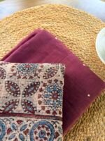 MUL CHANDERI SILK TOP AND AJRAK KOTA PRINTED DUPATTA - Image 2