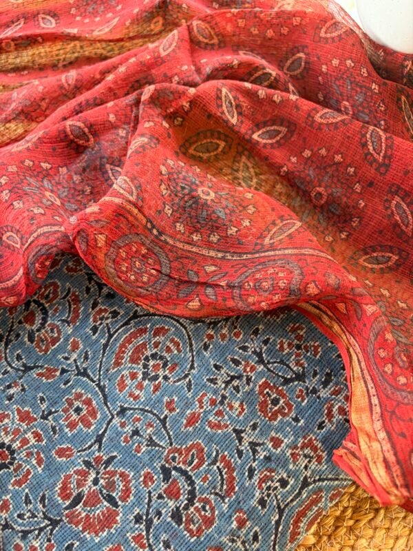 AJRAK KOTA COTTON TOP AND DUPATTA - Image 3