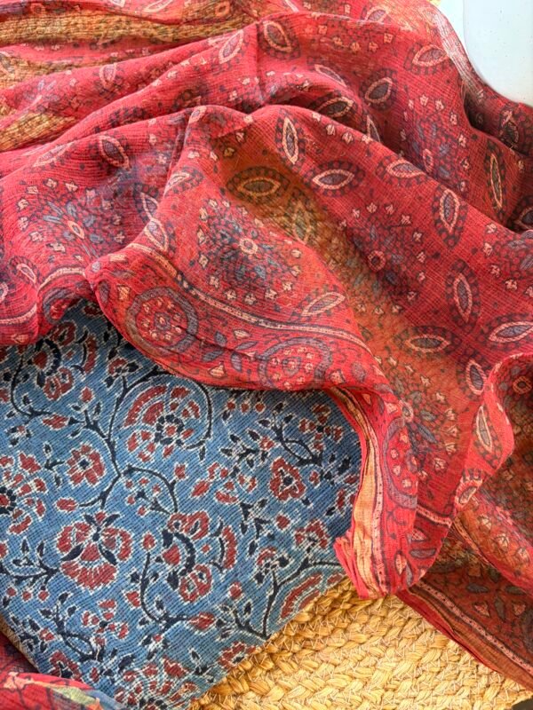 AJRAK KOTA COTTON TOP AND DUPATTA - Image 5