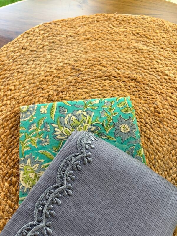 HANDBLOCK PRINTED TOP AND KOTA COTTON DUPATTA - Image 6