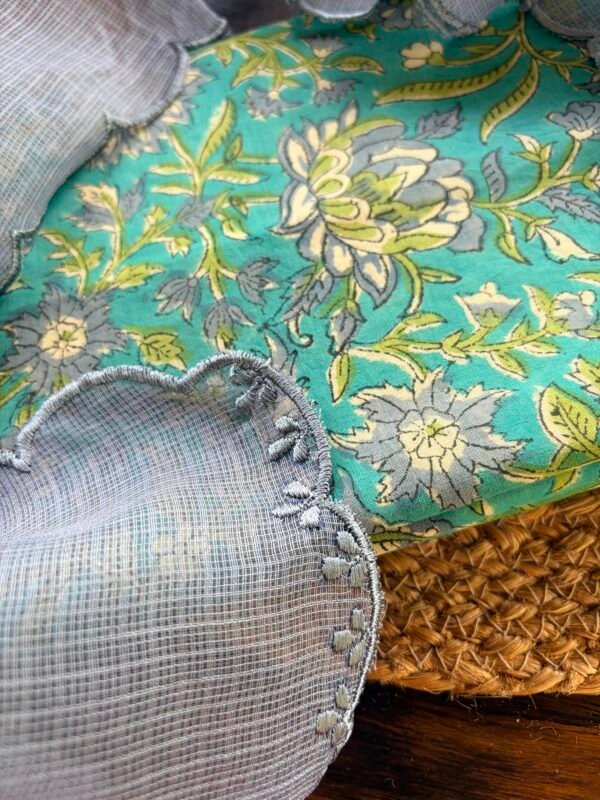 HANDBLOCK PRINTED TOP AND KOTA COTTON DUPATTA - Image 7