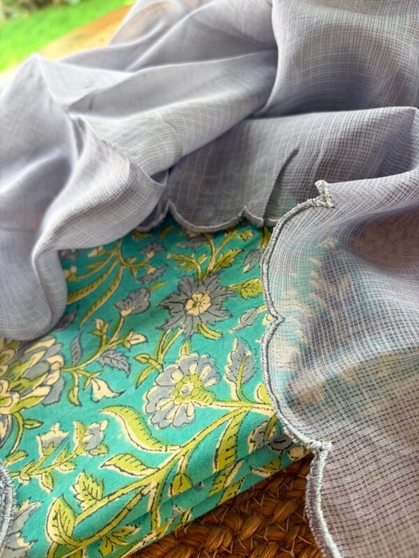 HANDBLOCK PRINTED TOP AND KOTA COTTON DUPATTA - Image 3