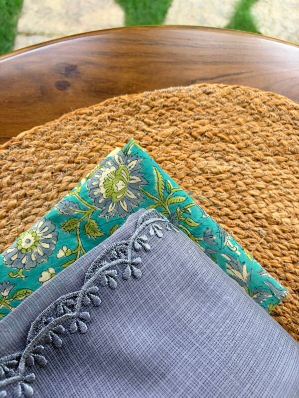 HANDBLOCK PRINTED TOP AND KOTA COTTON DUPATTA - Image 2