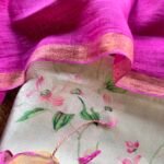 PRINTED SILK COTTON TOP AND LINEN DUPATTA