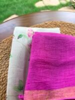 PRINTED SILK COTTON TOP AND LINEN DUPATTA - Image 4