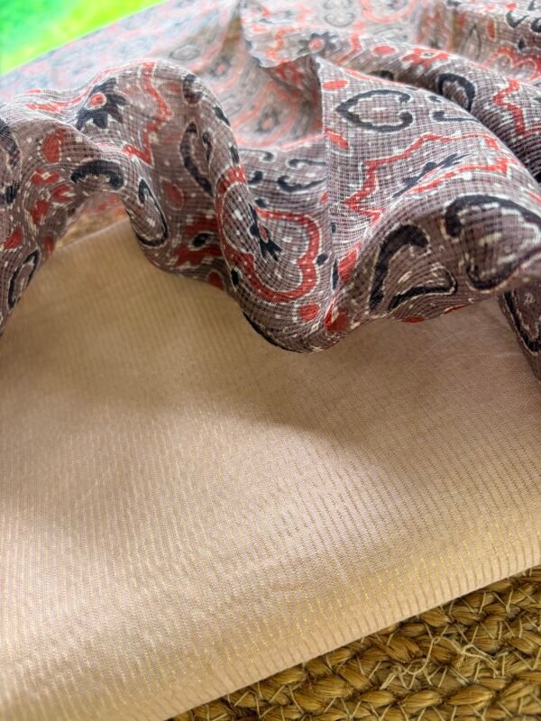 CHANDERI SILK COTTON TOP AND AJRAK KOTA COTTON DUPATTA - Image 3