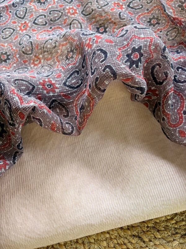 CHANDERI SILK COTTON TOP AND AJRAK KOTA COTTON DUPATTA - Image 5