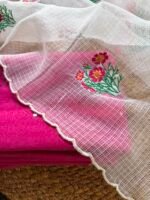 MUL CHANDERI SILK TOP AND EMBROIDERY KOTA COTTON DUPATTA - Image 5