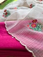 MUL CHANDERI SILK TOP AND EMBROIDERY KOTA COTTON DUPATTA - Image 3