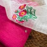 MUL CHANDERI SILK TOP AND EMBROIDERY KOTA COTTON DUPATTA