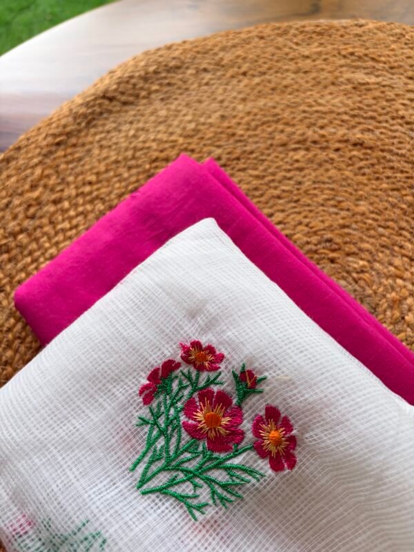 MUL CHANDERI SILK TOP AND EMBROIDERY KOTA COTTON DUPATTA - Image 7