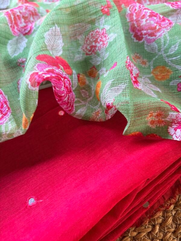 MUL CHANDERI SILK TOP AND KOTA PRINTED DUPATTA - Image 3