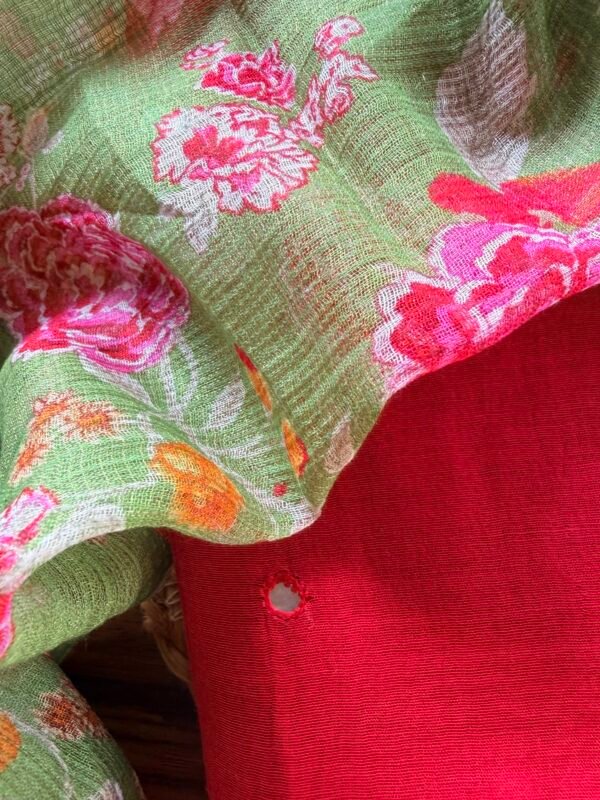 MUL CHANDERI SILK TOP AND KOTA PRINTED DUPATTA - Image 5