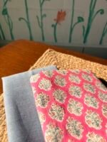 HANDBLOCK PRINTED COTTON TOP AND PLAIN BOTTOM