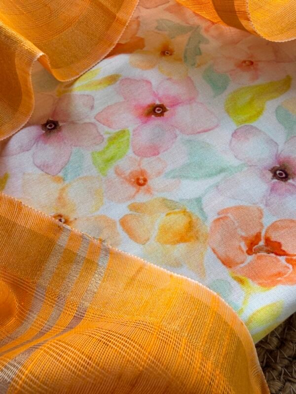 PRINTED CHANDERI SILK COTTON TOP AND DUPATTA - Image 5
