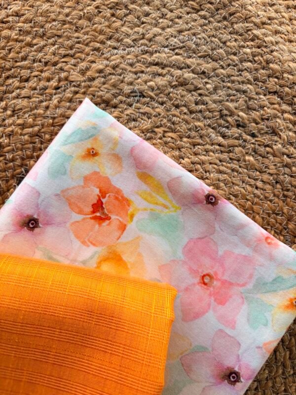 PRINTED CHANDERI SILK COTTON TOP AND DUPATTA - Image 4