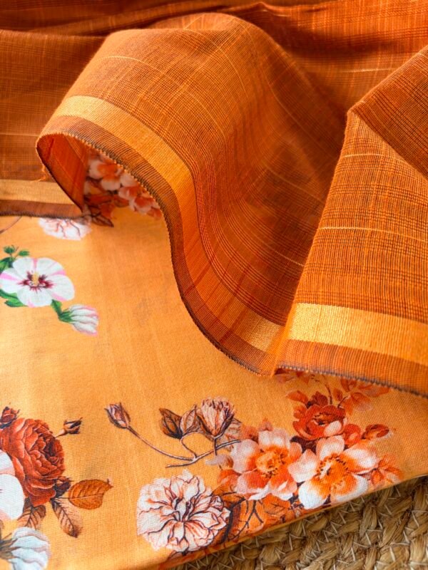PRINTED CHANDERI SILK COTTON TOP AND DUPATTA - Image 3