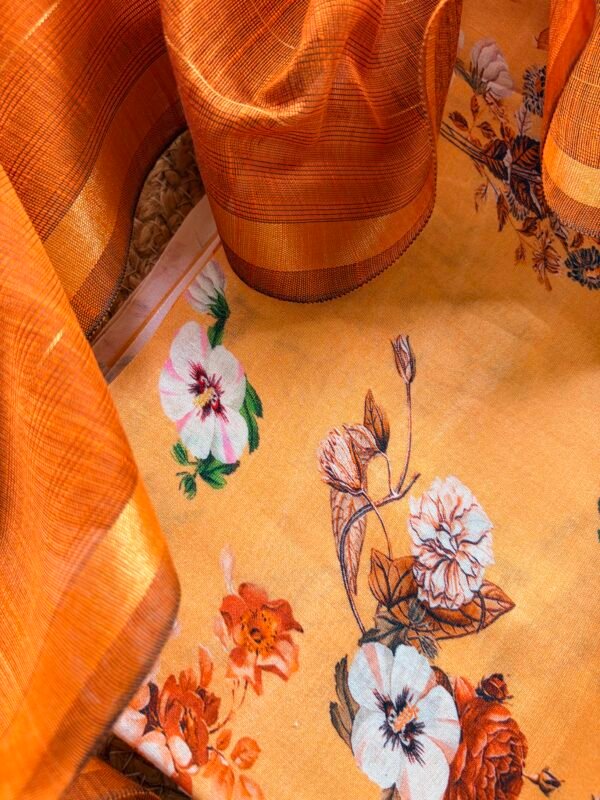 PRINTED CHANDERI SILK COTTON TOP AND DUPATTA - Image 5