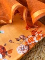 PRINTED CHANDERI SILK COTTON TOP AND DUPATTA